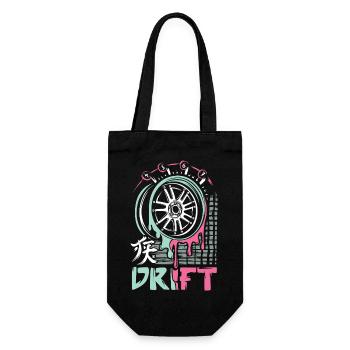 JDM Drift Rim – Japanese Car Tuning Art - Gift Bag for Bottles - black - Front