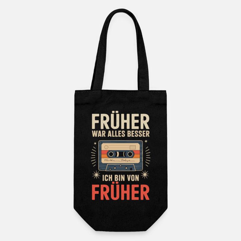 Früher War Alles Besser Retro Design - Geschenkbeutel für Flaschen - Schwarz