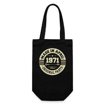 Birthday april 1971 - Gift for his 54th birthday - Gift Bag for Bottles - black - Front