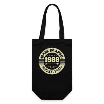 Birthday april 1988 - 37th birthday gift - Gift Bag for Bottles - black - Front