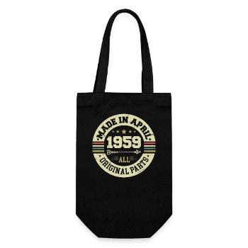 Birthday april 1959 - 66th birthday present - Gift Bag for Bottles - black - Front