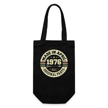 Birthday april 1976 - 49th birthday gift - Gift Bag for Bottles - black - Front