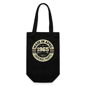 Birthday april 1965 - 60th birthday gift - Gift Bag for Bottles - black - Front