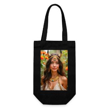 Hathor, coiffe dorée avec disque solaire - Sac à bouteille - noir - Devant