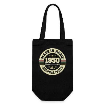 Birthday april 1950 - 75th birthday gift - Gift Bag for Bottles - black - Front