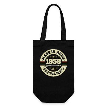 Anniversaire avril 1958 - Cadeau pour ses 67 ans - Sac à bouteille - noir - Devant