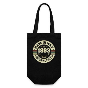 Mai 1983 Jahrestag Mai 1983 Geburtstag May 1983 - Geschenkbeutel für Flaschen - Schwarz - Vorne