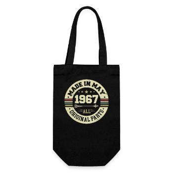 Mai 1967 Jahrestag Mai 1967 Geburtstag May 1967 - Geschenkbeutel für Flaschen - Schwarz - Vorne