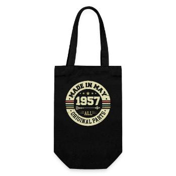 Mai 1957 Jahrestag Mai 1957 Geburtstag May 1957 - Geschenkbeutel für Flaschen - Schwarz - Vorne