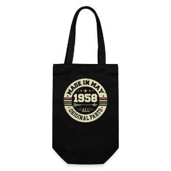 Mai 1958 Jahrestag Mai 1958 Geburtstag May 1958 - Geschenkbeutel für Flaschen - Schwarz - Vorne