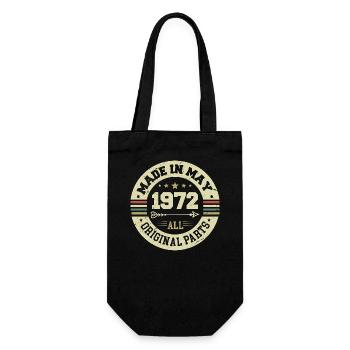 Mai 1972 Jahrestag Mai 1972 Geburtstag May 1972 - Geschenkbeutel für Flaschen - Schwarz - Vorne