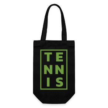 Tennis Spruch Tennisspieler Teenager Hobby Sport - Geschenkbeutel für Flaschen - Schwarz - Vorne