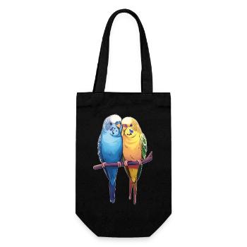 BudgiePair of budgies - Gift Bag for Bottles - black - Front