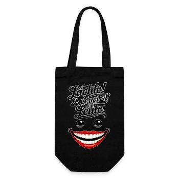 Always smiling - Gift Bag for Bottles - black - Front