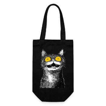 Schwarz-weiße Nashornkatze - Geschenkbeutel für Flaschen - Schwarz - Vorne