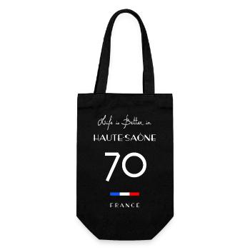 Life is better in HAUTE-SAÔNE Number 70 - Gift Bag for Bottles - black - Front
