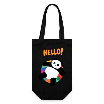 Chill Panda Says Hello - Gift Idea - Gift Bag for Bottles - black - Front