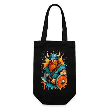 Bandes dessinées vikings éclaboussures de couleurs - Sac à bouteille - noir - Devant