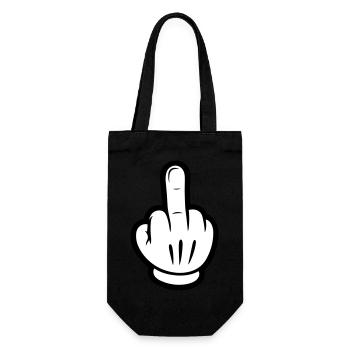 Doigt d’honneur main comique - Sac à bouteille - noir - Devant