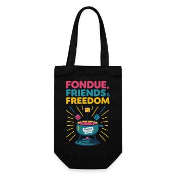 Fondue, Friends & Freedom - Sac à bouteille - noir - Devant