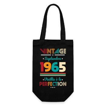 Anniversaire 60 ans - Vintage - Septembre 1965 - Sac à bouteille - noir - Devant