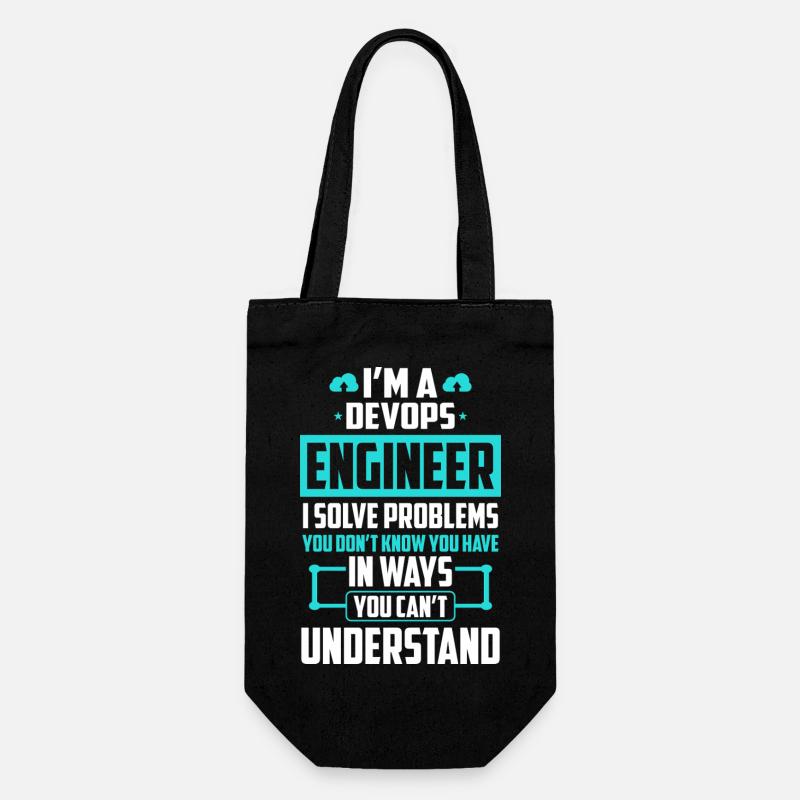 DevOps Engineer Ich löse Probleme, die Sie nicht lösen können - Geschenkbeutel für Flaschen - Schwarz