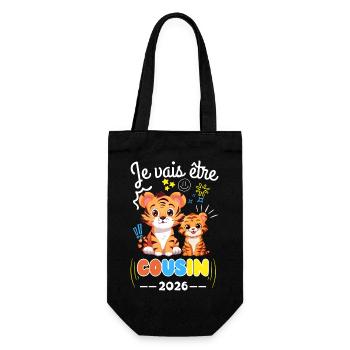 Je Vais Être Cousin 2026 Annonce Grossesse Tigre - Sac à bouteille - noir - Devant