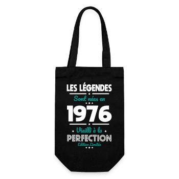 1976 – Legends – Perfekt gereift - Geschenkbeutel für Flaschen - Schwarz - Vorne
