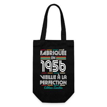 1956 – Made – Aged to perfection - Gift Bag for Bottles - black - Front