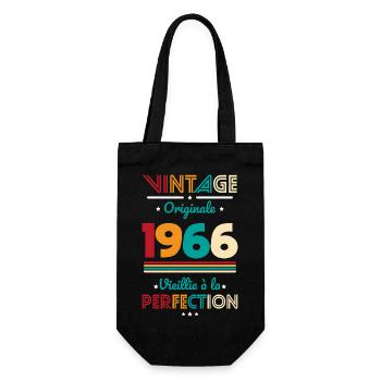 1966 – Vintage – Aged to perfection - Gift Bag for Bottles - black - Front