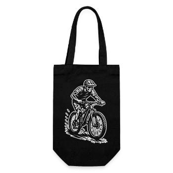 Klares Mountainbike Motiv für jeden Tag - Geschenkbeutel für Flaschen - Schwarz - Vorne