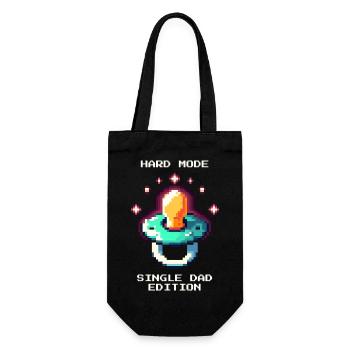 Hard Mode: Single Dad | Alleinerziehend - Geschenkbeutel für Flaschen - Schwarz - Vorne