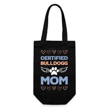 Motif de maman Bouledogue certifiée - Sac à bouteille - noir - Devant
