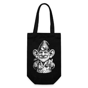 Gnomischer Arzt Daumenhoch - Geschenkbeutel für Flaschen - Schwarz - Vorne