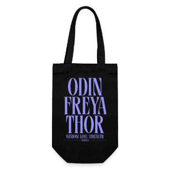 Odin Freya Thor: Wisdom & Strength - Gift Bag for Bottles - black - Front