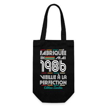 40-jähriges Jubiläum – Hergestellt im Mai 1986 - Geschenkbeutel für Flaschen - Schwarz - Vorne