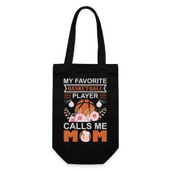 Mein Lieblingsbasketballspieler nennt mich Mama-Shirt - Geschenkbeutel für Flaschen - Schwarz - Vorne