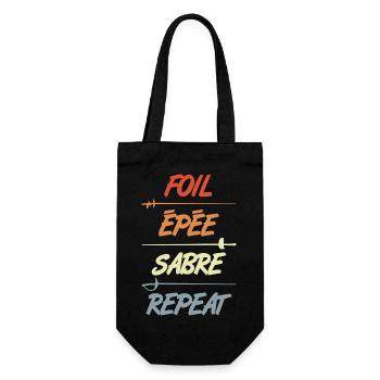 Foil Epee Sabre Repetition - Gift Bag for Bottles - black - Front