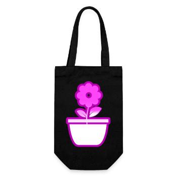 Blume - Geschenkbeutel für Flaschen - Schwarz - Vorne