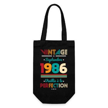 40-jähriges Jubiläum – Jahrgang – September 1986 - Geschenkbeutel für Flaschen - Schwarz - Vorne