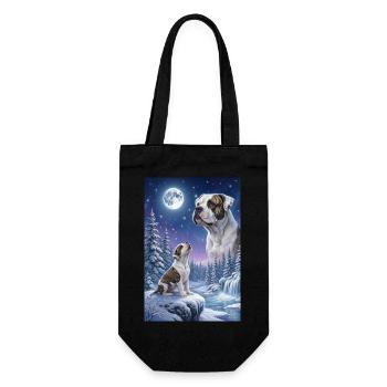 Howling to the Moon American Bulldog - Gift Bag for Bottles - black - Front