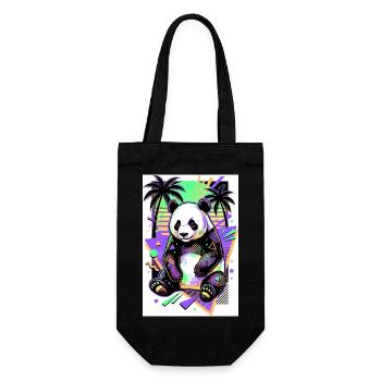 panda - Gift Bag for Bottles - black - Front