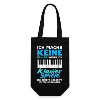 Piano Klavier Musiker Geschenk Geschenkidee - Geschenkbeutel für Flaschen - Schwarz - Vorne