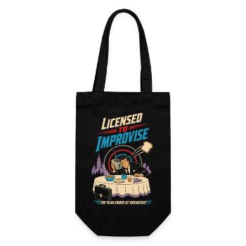 Autorisé à improviser le chaos du petit-déjeuner - Sac à bouteille - noir - Devant