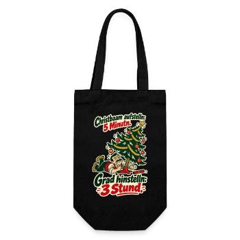 Christbaam grad hinstelln - Geschenkbeutel für Flaschen - Schwarz - Vorne