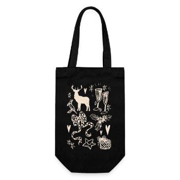 WEIHNACHTSSAMMLUNG - Geschenkbeutel für Flaschen - Schwarz - Vorne