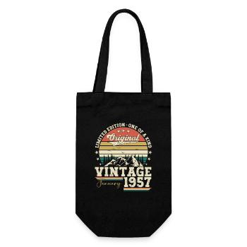 Né en 1957 Janvier 66e anniversaire Homme cadeau - Sac à bouteille - noir - Devant