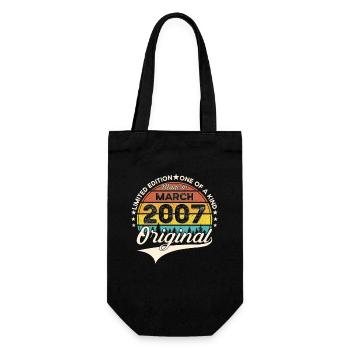 16th birthday man Original March vintage 2007 - Gift Bag for Bottles - black - Front