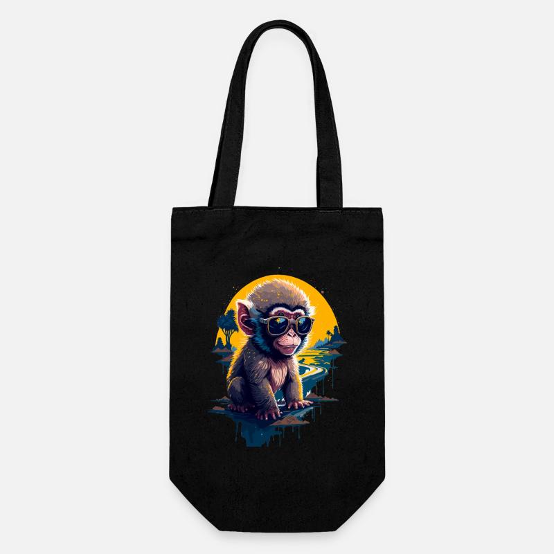 Cool Monkey - Gift Bag for Bottles - black
