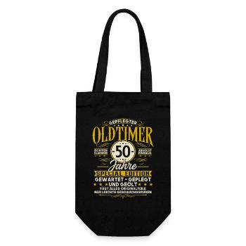 50. Geburtstag Geschenk Oldtimer 50 Jahre - Geschenkbeutel für Flaschen - Schwarz - Vorne
